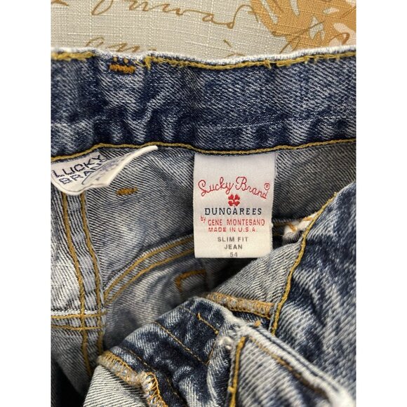 Lucky Brand Dungarees Jeans Mens 38 Blue Made in USA 100% Cotton Classic Fit - Picture 9 of 14